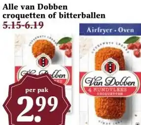 MCD Supermarkt Alle van Dobben croquetten of bitterballen aanbieding