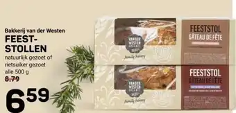 Ekoplaza Bakkerij van der Westen FEEST- STOLLEN aanbieding