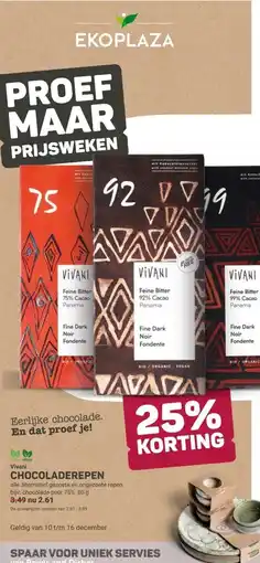 Ekoplaza Vivani CHOCOLADEREPEN aanbieding