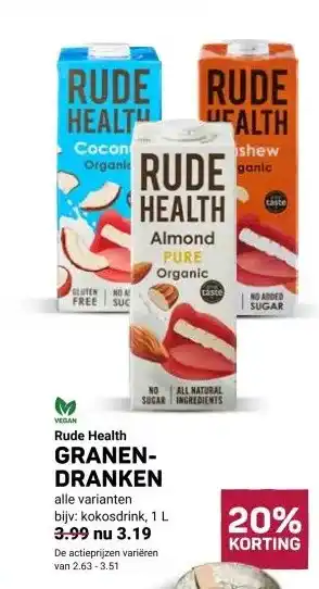 Ekoplaza Rude Health GRANEN- DRANKEN aanbieding