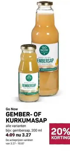 Ekoplaza Go Now GEMBER-OF KURKUMASAP aanbieding