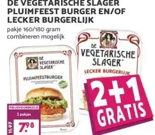 Boon`s Markt DE VEGETARISCHE SLAGER PLUIMFEEST BURGER EN/OF LECKER BURGERLIJK aanbieding