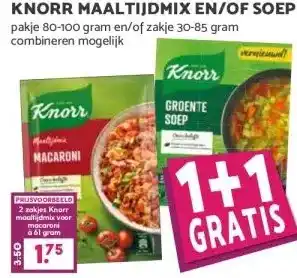 Boon`s Markt KNORR MAALTIJDMIX EN/OF SOEP aanbieding