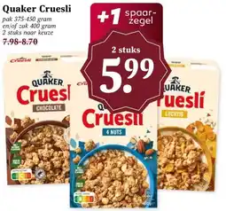 Boon`s Markt Quaker Cruesli aanbieding