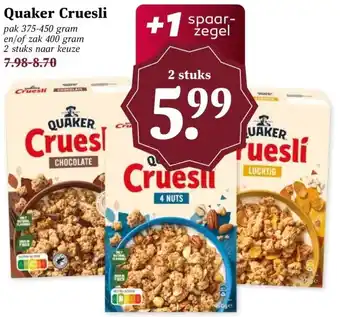 Boon`s Markt Quaker Cruesli aanbieding