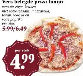 Boon`s Markt Vers belegde pizza tonijn aanbieding
