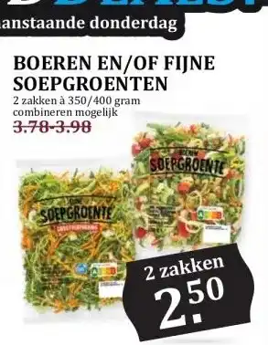 Boon`s Markt BOEREN EN/OF FIJNE SOEPGROENTEN aanbieding