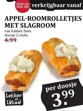 Boon`s Markt APPEL-ROOMROLLETJES MET SLAGROOM aanbieding