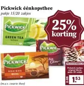 Boon`s Markt Pickwick éénkopsthee aanbieding