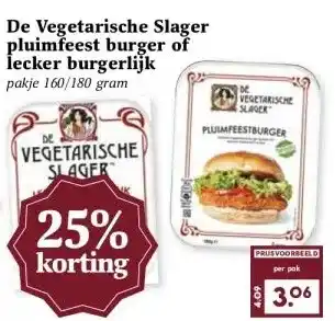 Boon`s Markt De Vegetarische Slager pluimfeest burger of lecker burgerlijk aanbieding