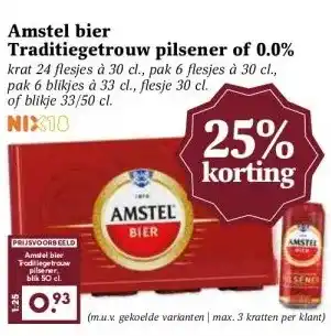 Boon`s Markt Amstel bier Traditiegetrouw pilsener of 0.0% aanbieding