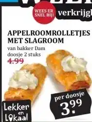 Boon`s Markt APPELROOMROLLETJES MET SLAGROOM aanbieding