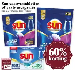 Boon`s Markt Sun vaatwastabletten of vaatwascapsules aanbieding