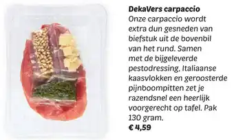 Dekamarkt DekaVers carpaccio aanbieding