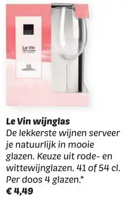 Dekamarkt Le Vin wijnglas aanbieding