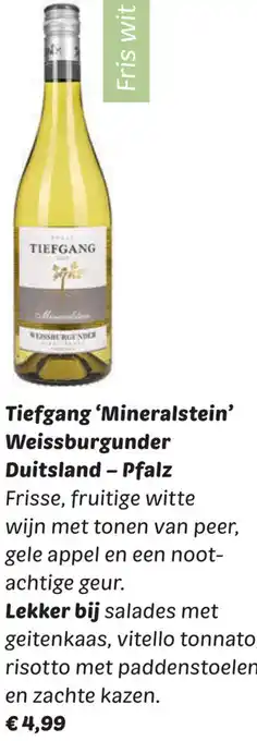 Dekamarkt Tiefgang 'Mineralstein' Weissburgunder aanbieding