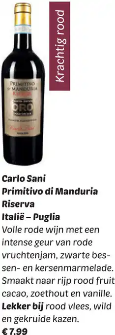 Dekamarkt Carlo Sani Primitivo di Manduria Riserva aanbieding