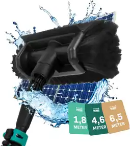 Amazon VONROC Telescopische wasborstel – 4,60m - Incl. Borstelkop, waterslang en zeepdispenser aanbieding