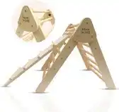 Bol.com Skye & Scott Pikler - Klimdriehoek - Houten Klimrek - Inclusief Glijd- en Klauterplankje aanbieding