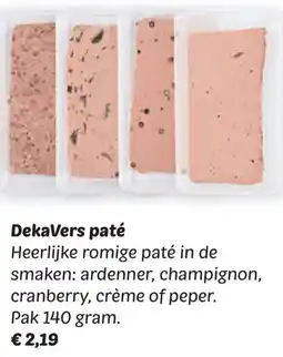 Dekamarkt DekaVers paté aanbieding
