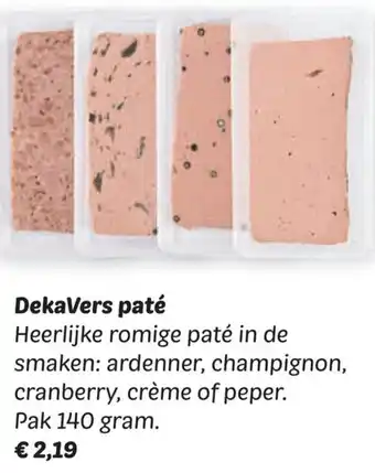 Dekamarkt DekaVers paté aanbieding