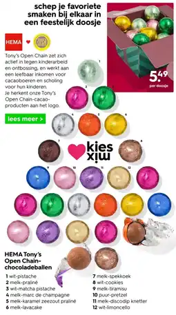 HEMA HEMA Tony's Open Chain-chocolade ballen aanbieding