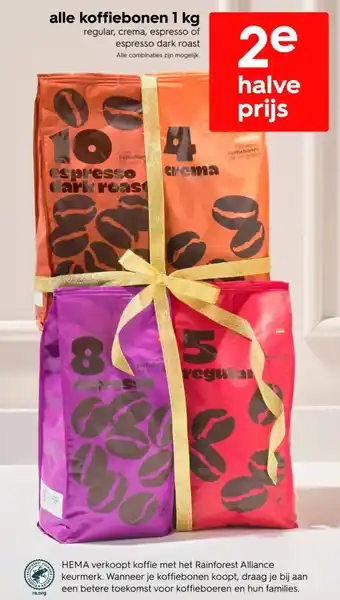 HEMA Alle koffiebonen aanbieding