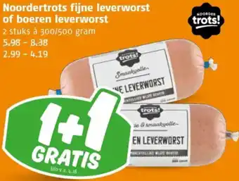 Poiesz Noordertrots fijne leverworst of boeren leverworst aanbieding