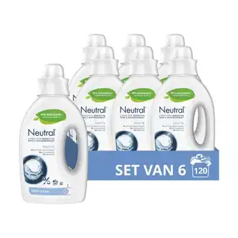 Plein.nl 6x Neutral Vloeibaar Wasmiddel Wit aanbieding