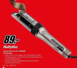 MediaMarkt BaByliss Style Secret Air C6688E Krultang aanbieding