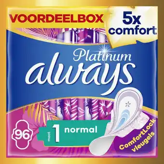 Plein.nl Always Maandverband Platinum Normal aanbieding