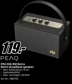 MediaMarkt PEAQ PPA 550-RW Retro Retro draadloze speaker aanbieding
