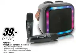 MediaMarkt PEAQ PKM-100 Draagbare karaoke machine aanbieding