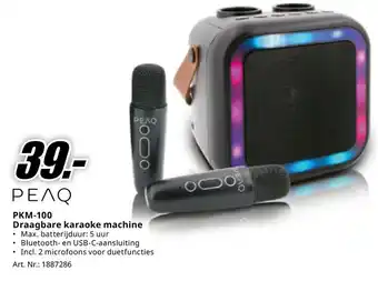 MediaMarkt PEAQ PKM-100 Draagbare karaoke machine aanbieding