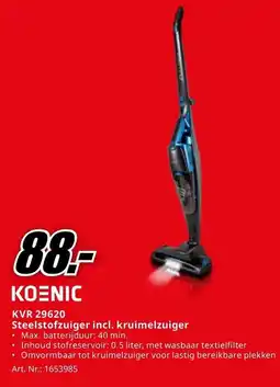 MediaMarkt KOENIC KVR 29620 Steelstofzuiger incl. kruimelzuiger aanbieding