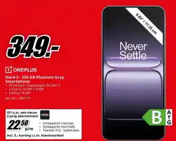 MediaMarkt ONEPLUS Nord 5 - 256 GB Phantom Grey Smartphone aanbieding