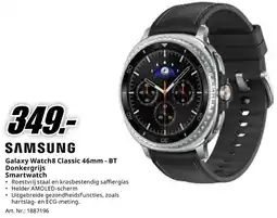MediaMarkt SAMSUNG Galaxy Watch8 Classic 46mm - BT Donkergrijs Smartwatch aanbieding