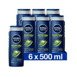 Plein.nl 6x NIVEA Men Douchegel Energy 500 aanbieding