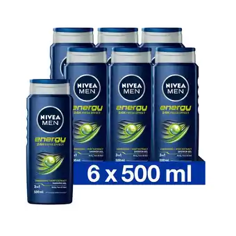 Plein.nl 6x NIVEA Men Douchegel Energy 500 aanbieding