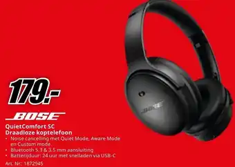 MediaMarkt BOSE QuietComfort SC Draadloze koptelefoon aanbieding