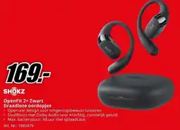 MediaMarkt SHOKZ OpenFit 2+ Zwart Draadloze oordopjes aanbieding