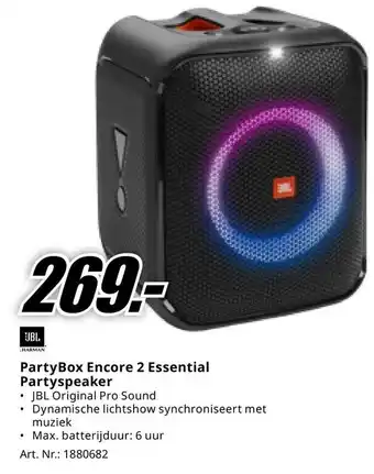 MediaMarkt JBL PartyBox Encore 2 Essential Partyspeaker aanbieding