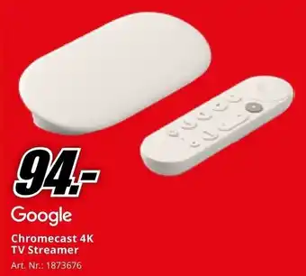 MediaMarkt Google Chromecast 4K TV Streamer aanbieding
