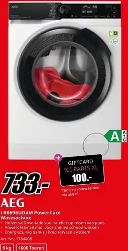 MediaMarkt AEG LR8696UD4M PowerCare Wasmachine aanbieding