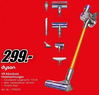MediaMarkt Dyson V8 Absolute Steelstofzuiger aanbieding