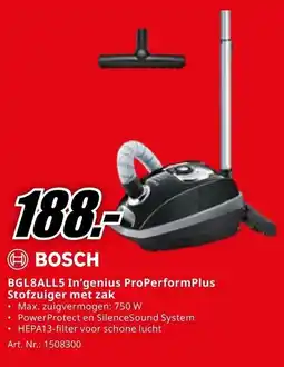 MediaMarkt BOSCH BGL8ALL5 In'genius ProPerformPlus Stofzuiger met zak aanbieding