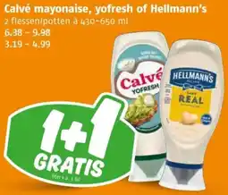 Poiesz Calvé mayonaise, yofresh of Hellmann's aanbieding