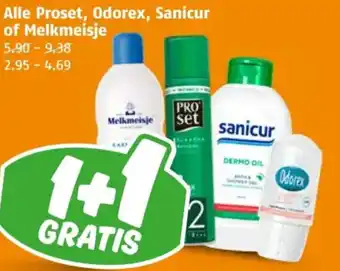 Poiesz Alle Proset, Odorex, Sanicur of Melkmeisje aanbieding