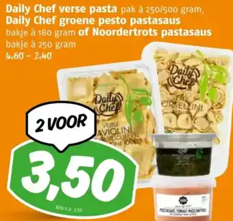 Poiesz Daily Chef verse pasta, Daily Chef groene pesto pastasaus of Noordertrots pastasaus aanbieding
