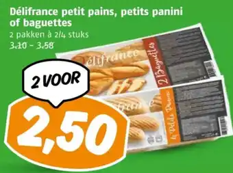 Poiesz Délifrance petit pains, petits panini of baguettes aanbieding
